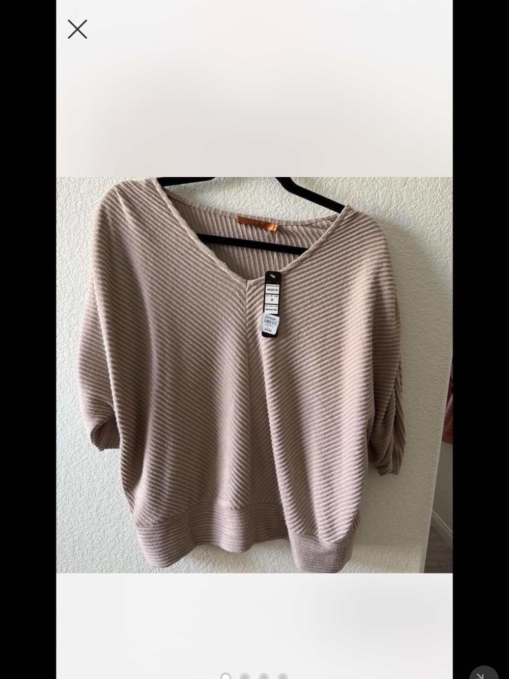Belldini V-Neck Ribbed Pullover Sweater - Taupe